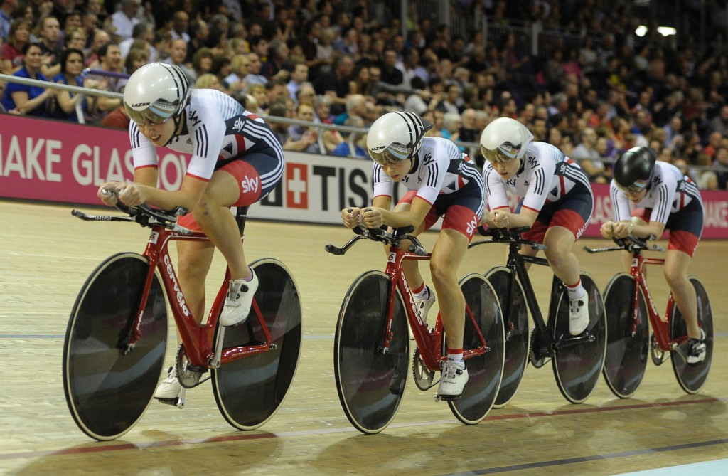 A youthful women's team pursuit line-up earned gold for Britain ©Getty Images