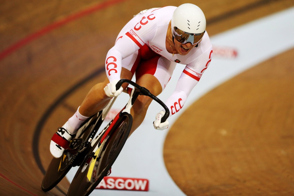 Poland's Kamil Kuczynski earned an impressive men's sprint gold in Glasgow ©Getty Images