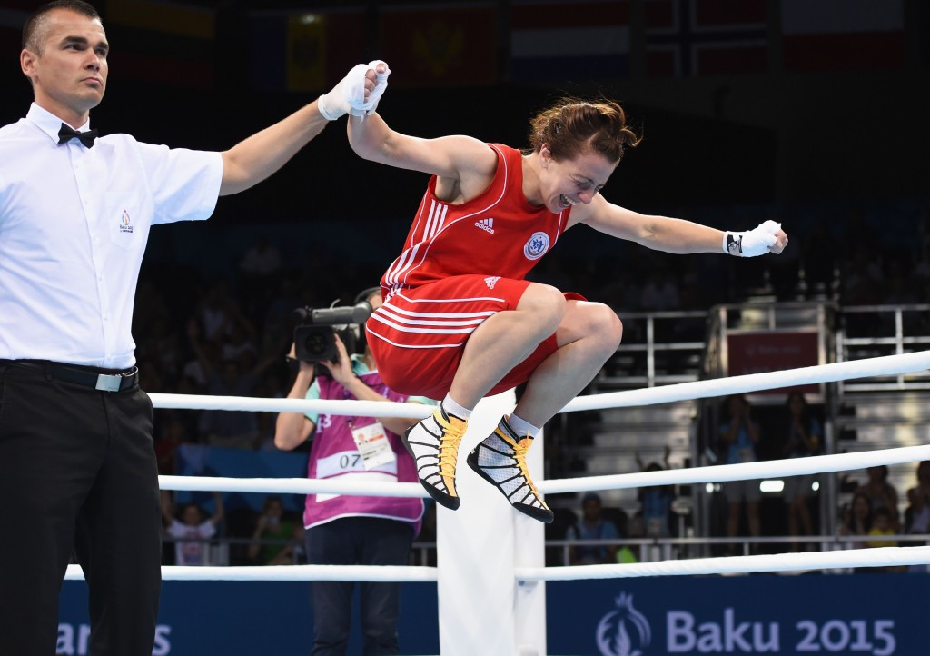 Azerbaijan's Zinaida Dobrynina moved into the 57-60kg lightweight quarter-final