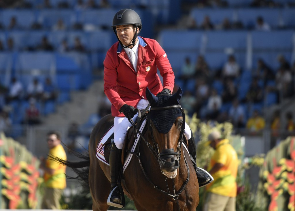 Kent Farrington on his horse Voyeur at the Rio 2016 Olympics, where he won team silver ©Getty Images