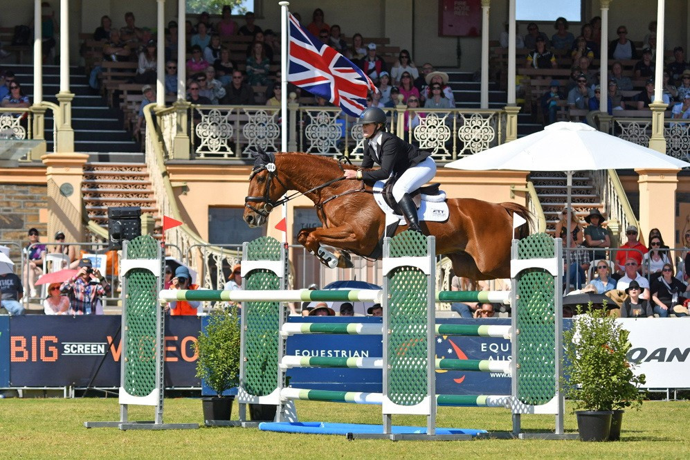 Hazel Shannon sealed overall victory at the Australian International Three Day Event today after a fine show jumping display on board Clifford ©FEI