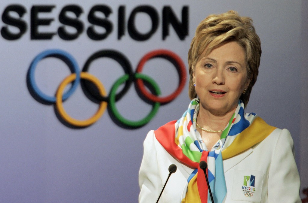 Hillary Clinton was present at the 2005 IOC Session in Singapore to support New York City 2012 ©Getty Images