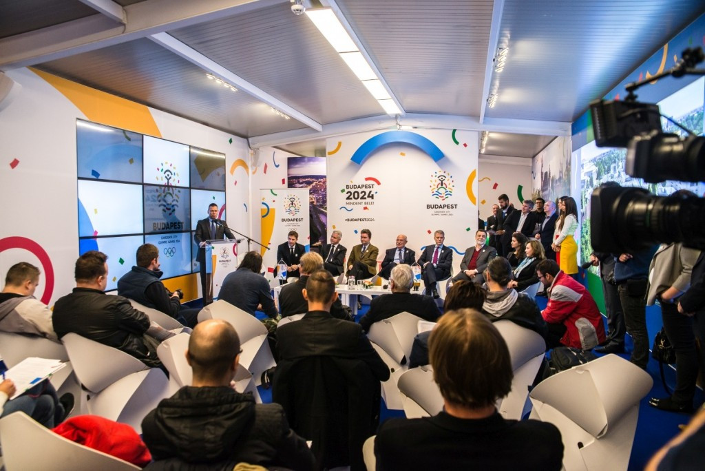 The ambassadors were revealed at the Budapest 2024 visitor centre, which is located by the Danube ©Budapest 2024