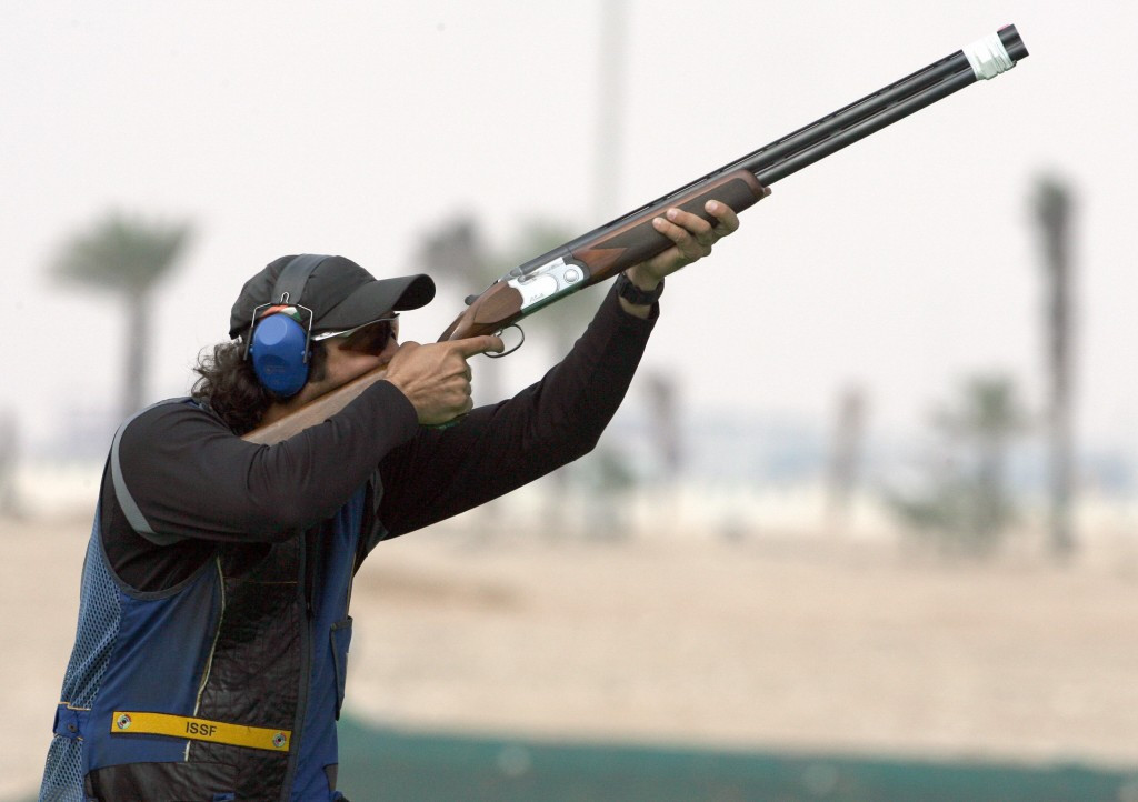 India's Mairaj Ahmad Khan currently sits in second in the men's skeet competition ©Getty Images