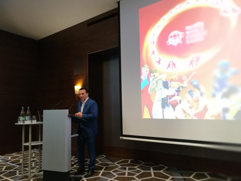 Stephan Fox highlighted how the World Combat Games will be more downscaled than previously ©IFMA
