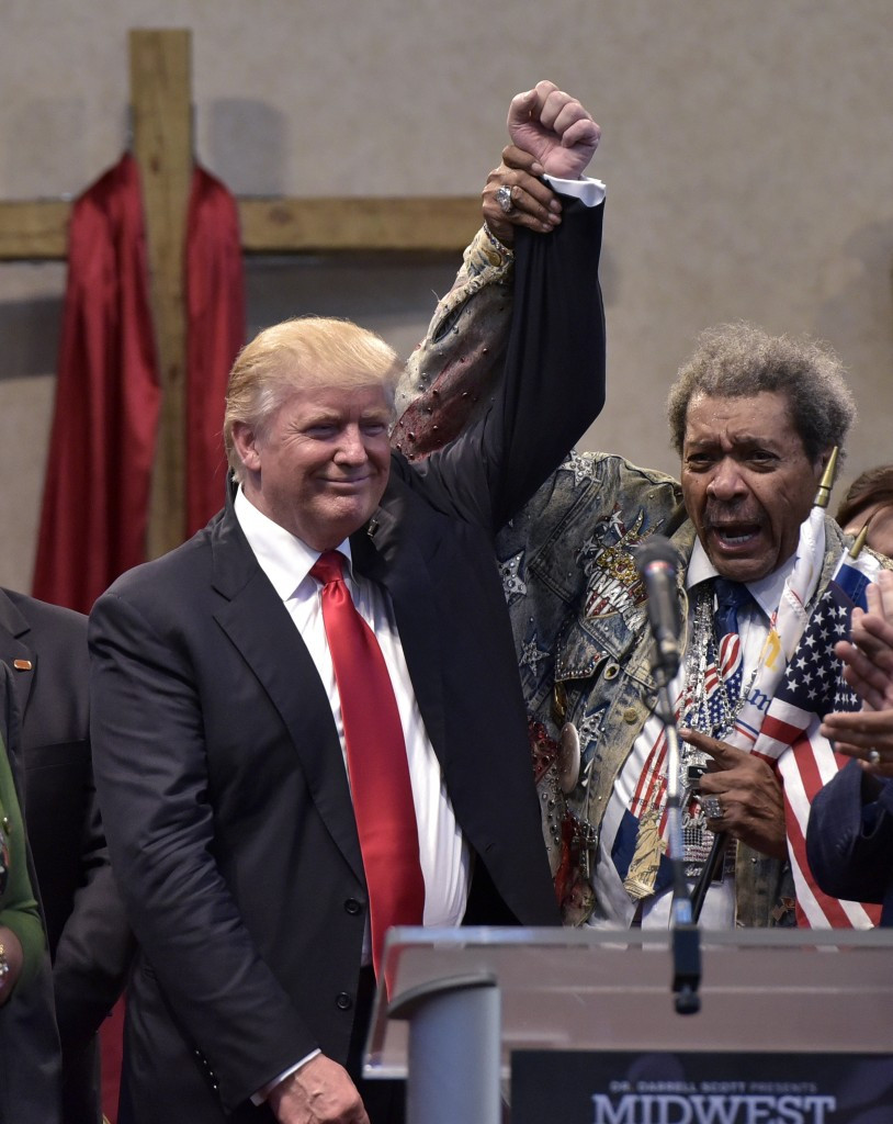 Boxing fan Donald Trump's Presidential campaign was backed by, among others, legendary promoter Don King  ©Getty Images