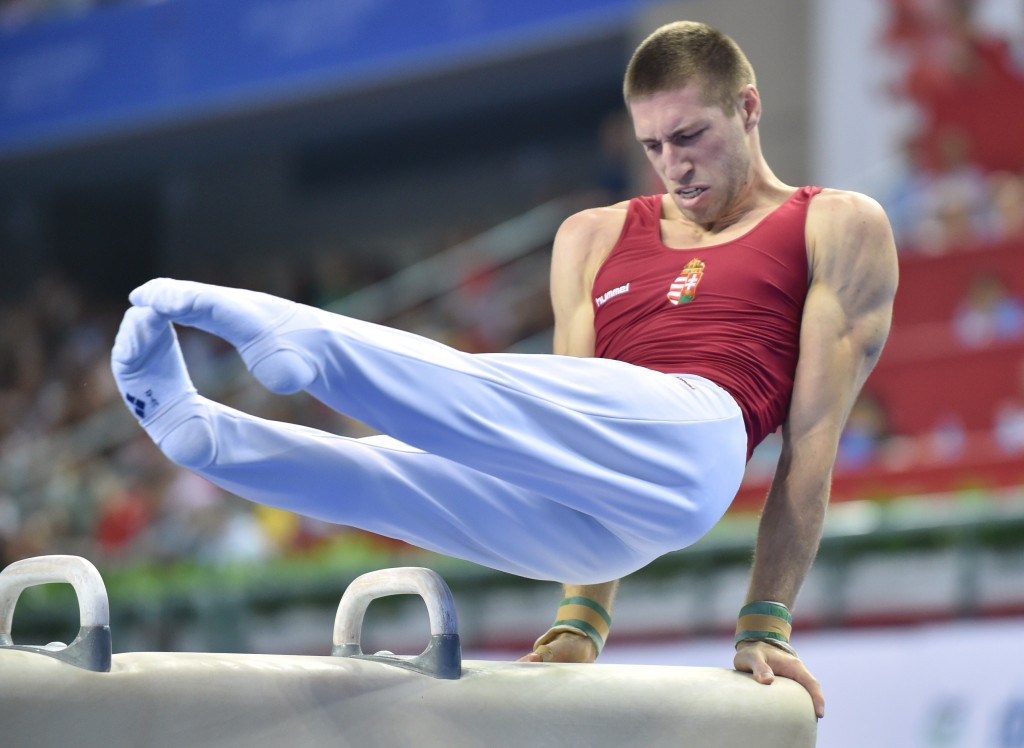 London 2012 Olympic pommel horse champion Krisztián Berki of Hungary will be bidding for glory in Cottbus ©Getty Images