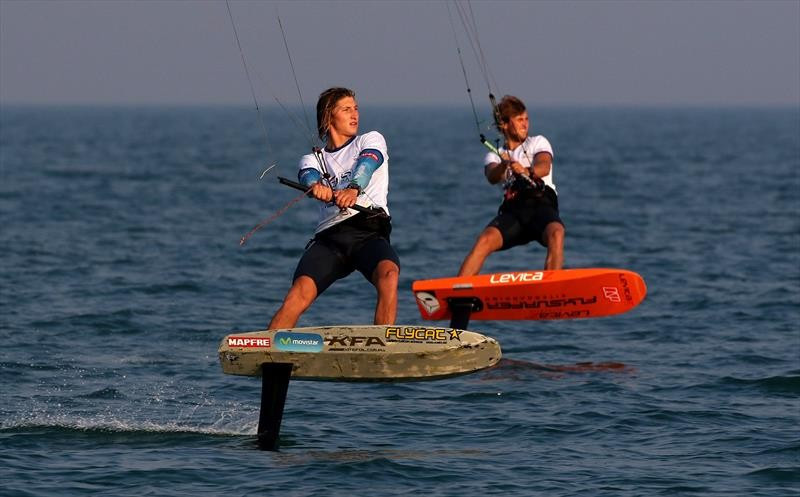 Conditions wreaked havoc on the penultimate day of the IKA KiteFoil GoldCup in Doha today ©Shahjahan Moidin