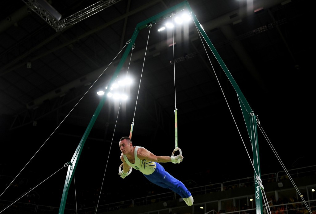Ukraine's Igor Radivilov, Olympic bronze medallist at London 2012 on the vault, took the rings honours at the FIG Individual Apparatus World Cup in Cottbus ©Getty Images
