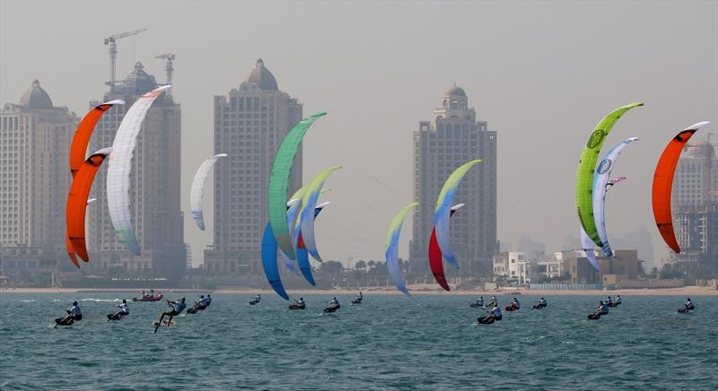 France's Maxime Nocher claimed the IKA KiteFoil GoldCup title today in Doha ©Shahjahan Moidin
