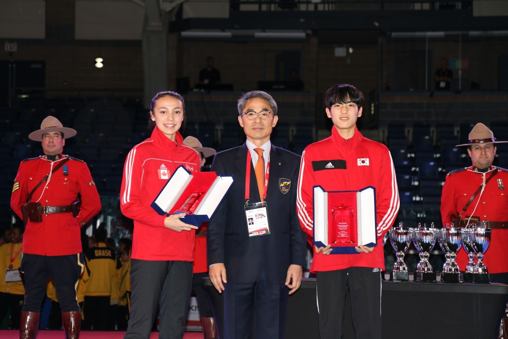 Canada’s Skylar Park, left, and South Korea’s Chan-Ho, right, were named as the competition's MVPs ©WTF