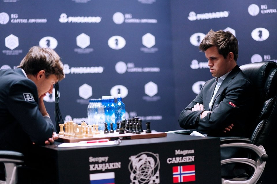 The seventh game of the World Chess Championship was another draw ©FIDE 