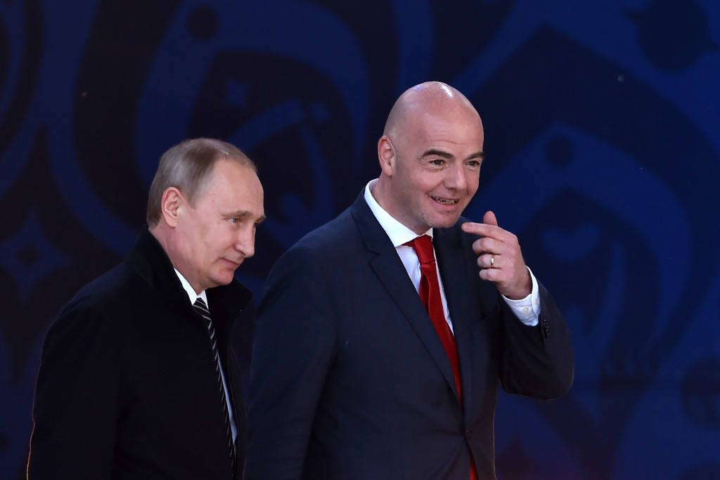 Russian President Vladimir Putin and FIFA President Gianni Infantino launched the volunteer campaign in June ©Getty Images