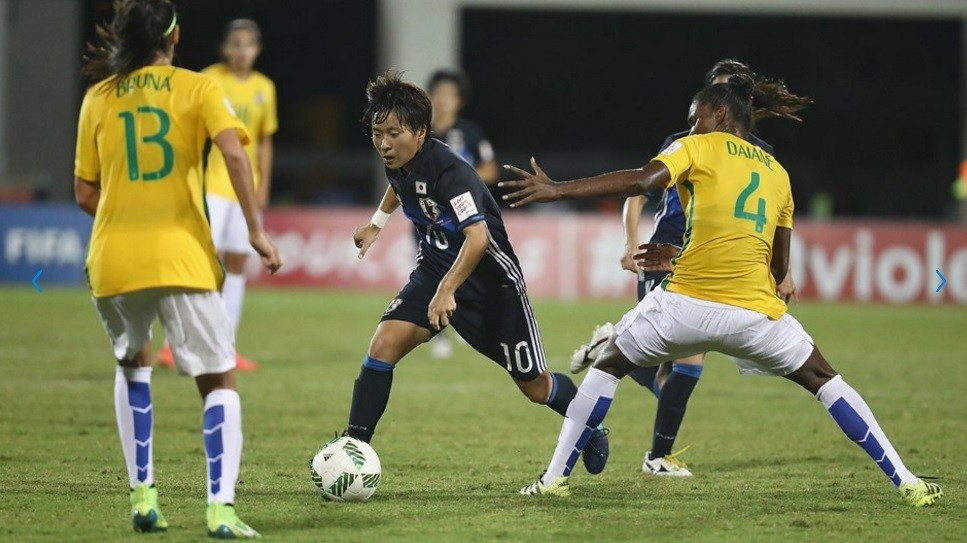 Japan comfortably beat Brazil 3-1 to progress to the semi-final of the FIFA Under-20 Women's World Cup ©FIFA