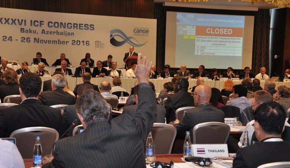 Governance changes were approved on the opening day of the ICF Congress in Baku ©ICF