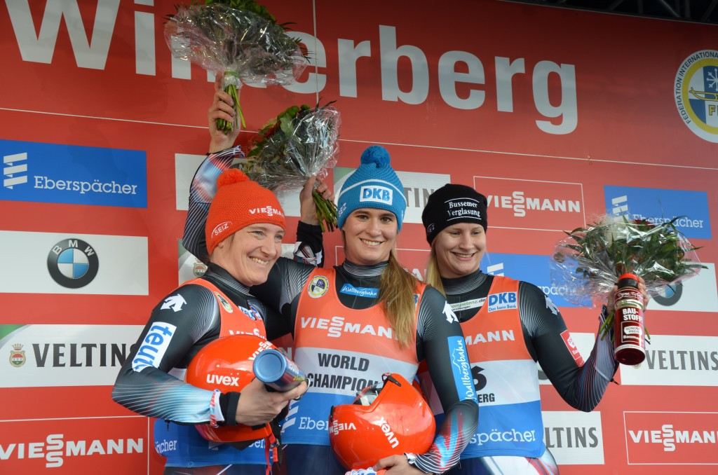 Germany's Natalie Geisenberger won the opening women's race of the FIL World Cup season ©FIL 