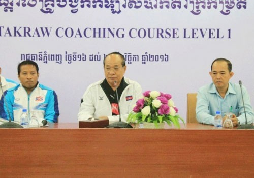 National Olympic Committee of Cambodia hold sepaktakraw coaching course