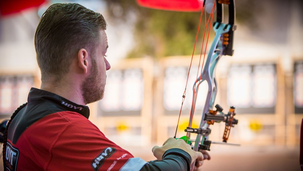 Mike Schloesser topped the men's compound qualification standings on 599 ©World Archery