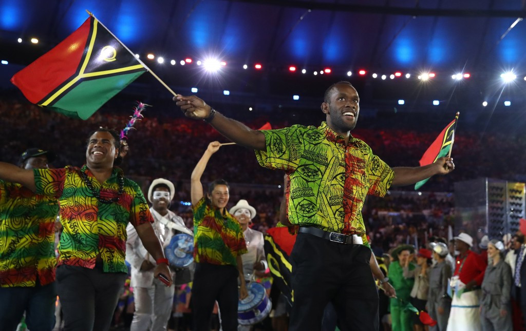 Vanuatu athletes pictured marching at the Opening Ceremony of the Rio 2016 Olympic Games ©Getty Images