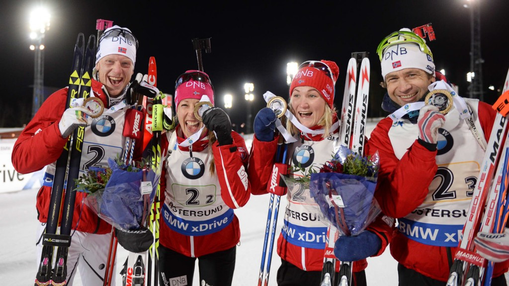 Norway earned mixed relay gold in Östersund ©IBU