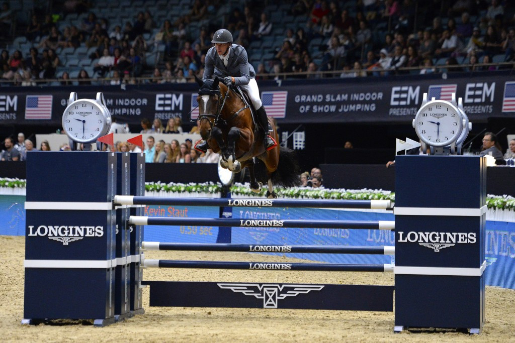 Kevin Staut of France took second place in the Longines FEI World Cup in Madrid ©Getty Images