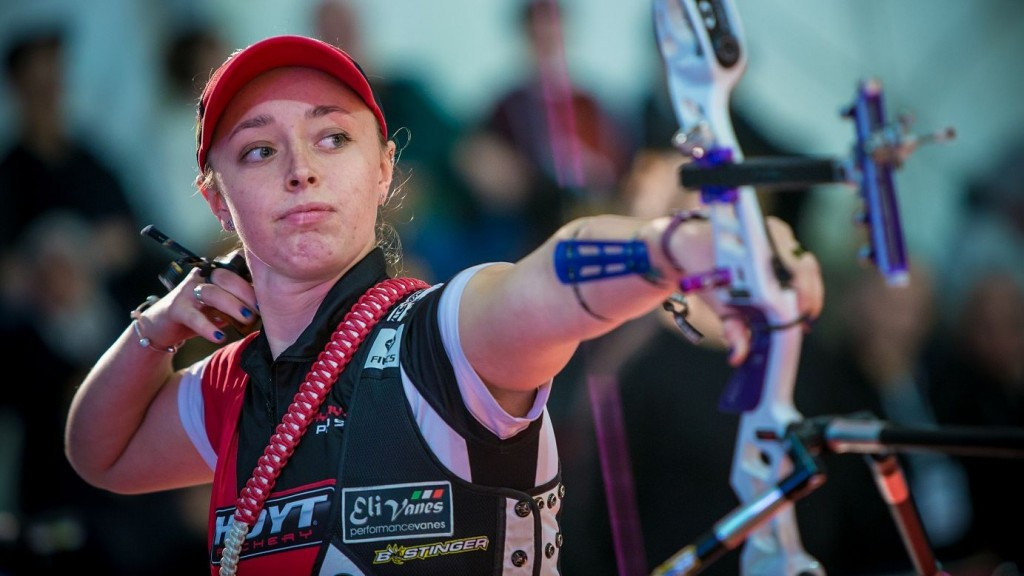Britain’s Bryony Pitman earned her first major senior title ©World Archery