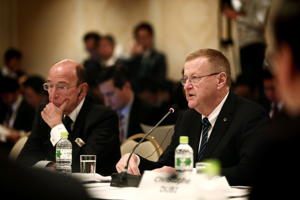 John Coates (right) led the IOC delegation during the meeting ©Getty Images