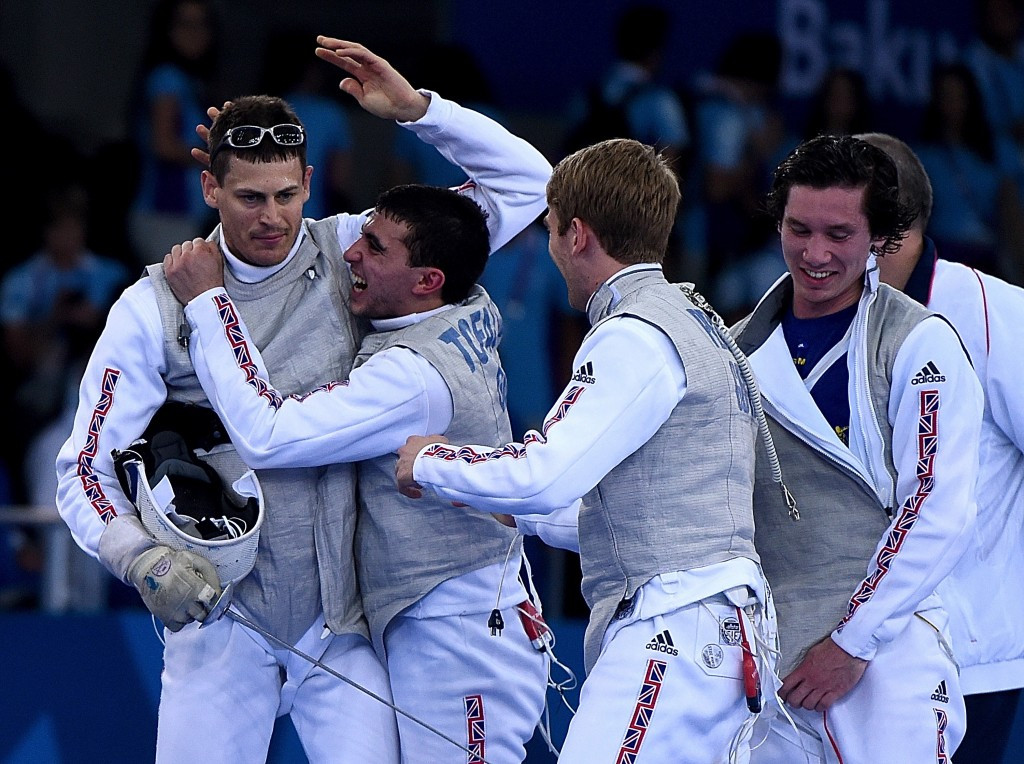 Britain earned a surprise men's team foil fencing gold ©Getty Images
