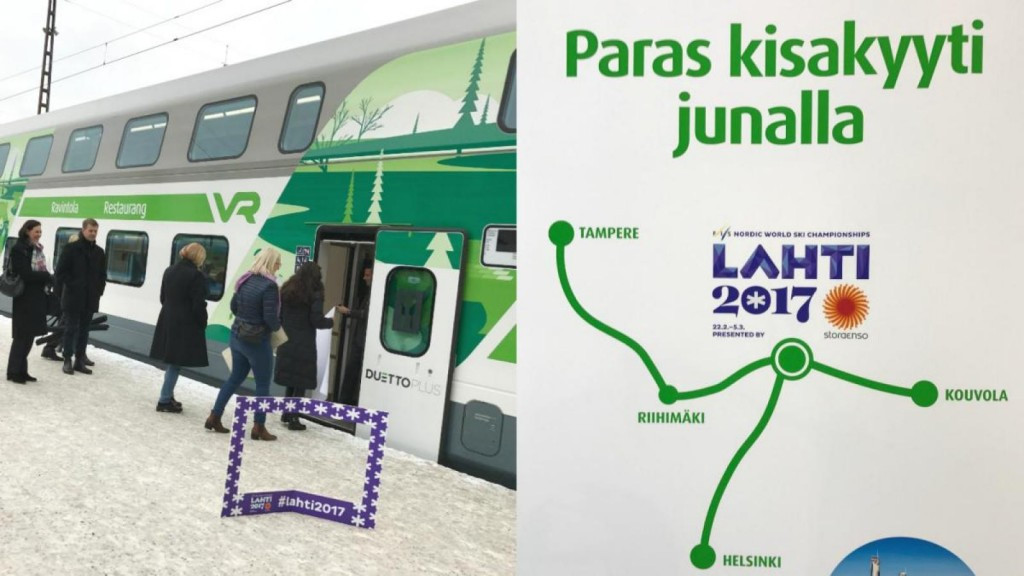 Fans attending Lahti 2017 are being urged to take the train ©Lahti 2017 