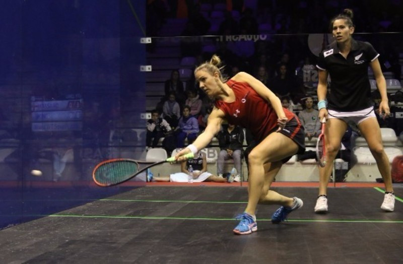 Laura Massaro (left) starred for defending champions England as they beat New Zealand ©World Squash