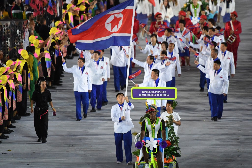 North Korean athletes marching at the Opening Ceremony of the Rio 2016 Olympic Games ©Getty Images