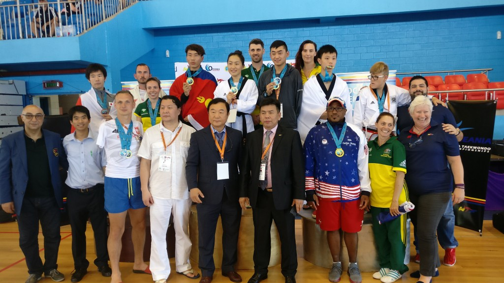 The medallists show off their prizes at the end of the Championships ©WTF