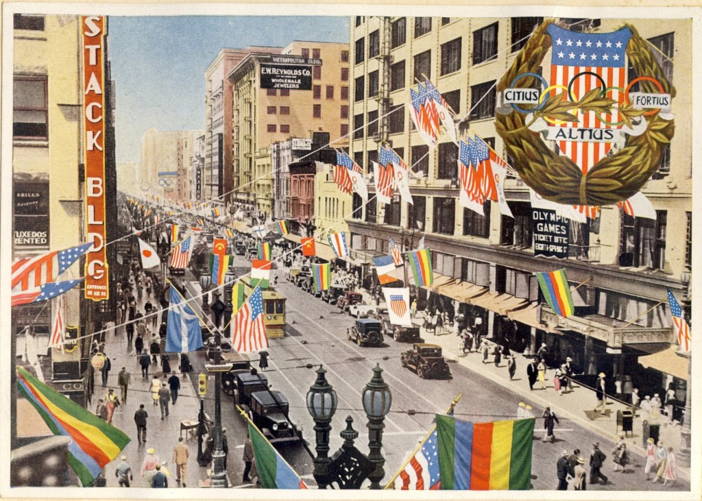 Streets in Los Angeles dressed up for the Games in 1932 ©Philip Barker