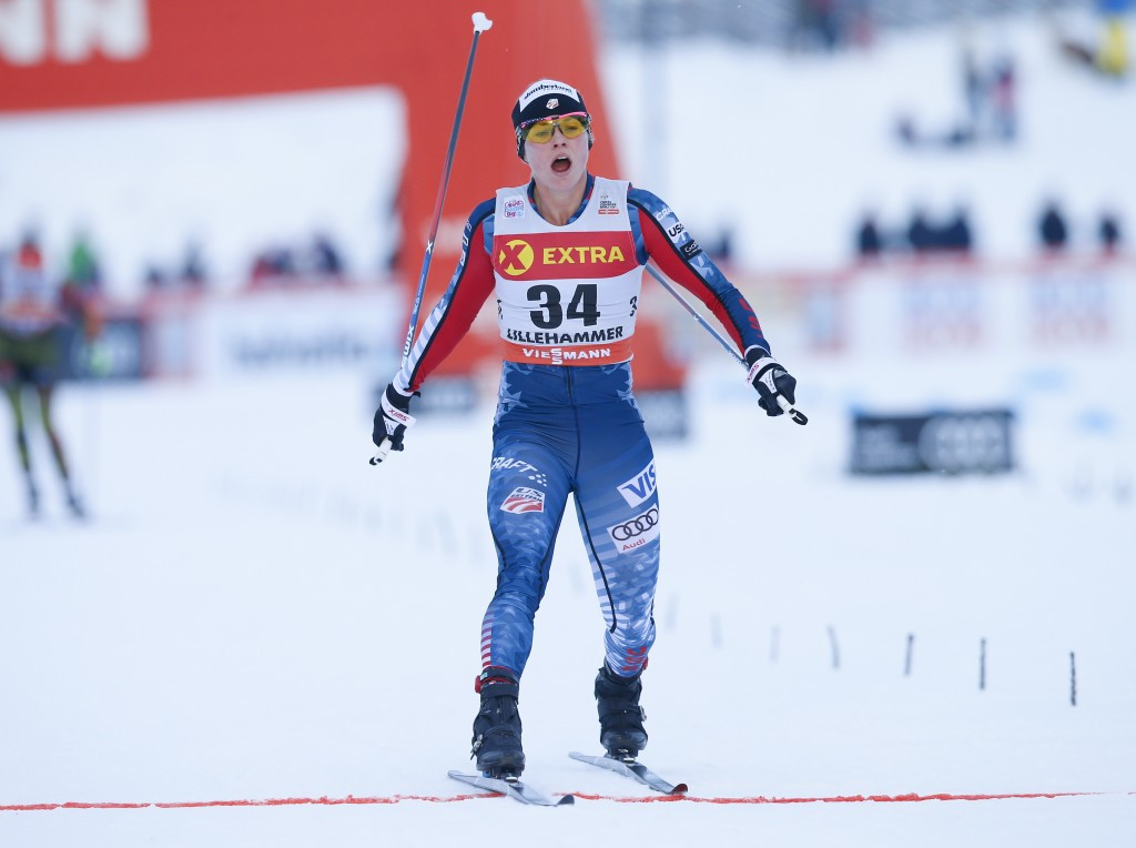 The United States' Jessica Diggins claimed her second World Cup victory by winning the women's 5km race ©Getty Images