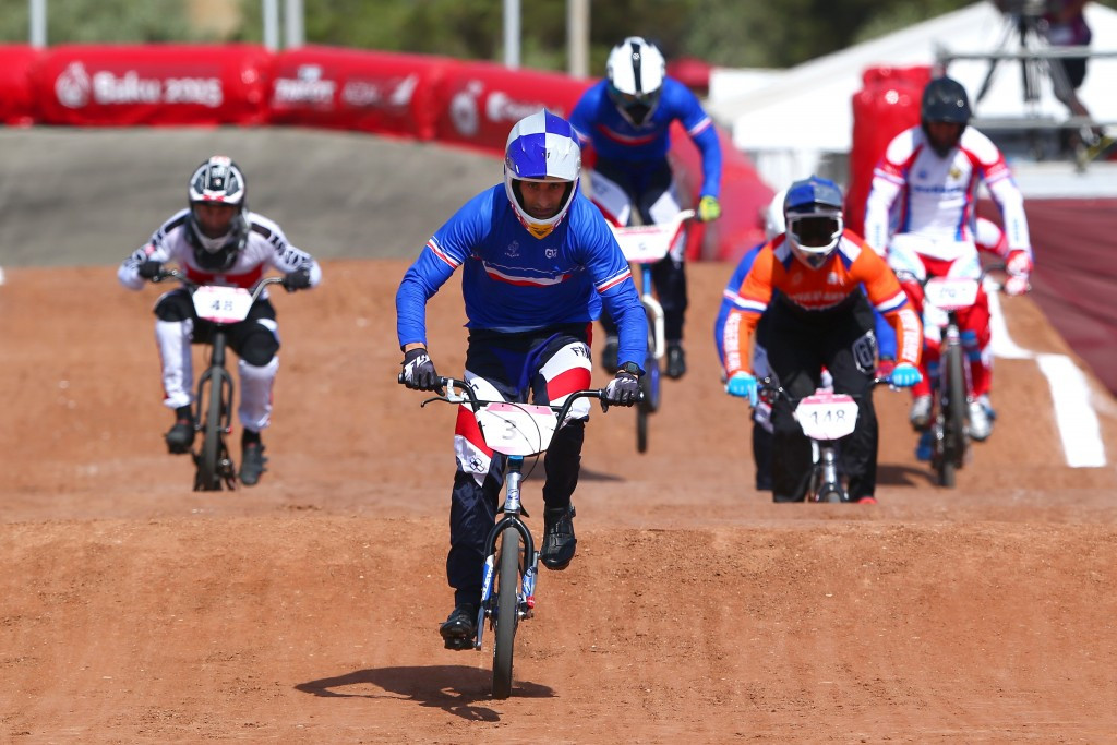 Joris Daudet of France had to settle for the silver medal behind Dutch rider Niek Kimmann in round six of the International Cycling Union BMX Supercross World Cup in Saint Quentin-en-Yvelines ©UCI 