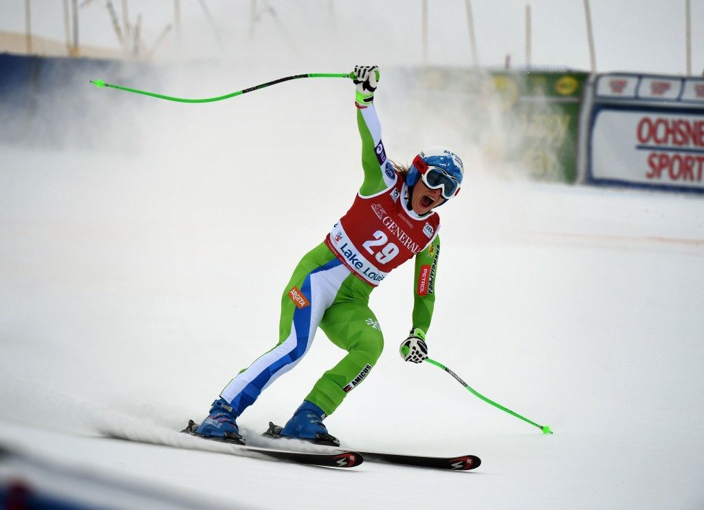 Slovenia's Ilka Stuhec claimed her second downhill victory in as many days at Lake Louise ©Getty Images