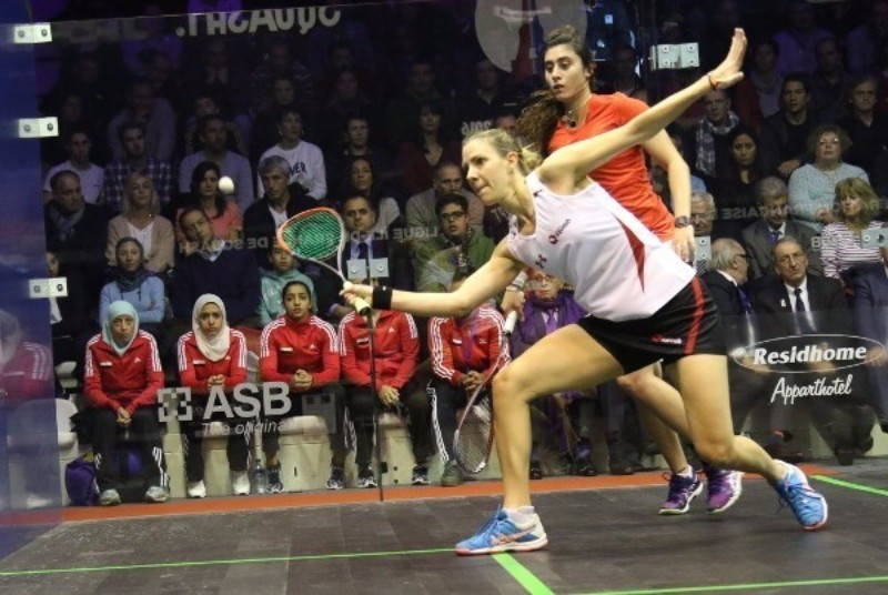 England's Laura Massaro gained a superb victory over Egypt's world number one Nour El Sherbini in the opening rubber of the Women's World Team Squash Championship in Paris ©World Squash