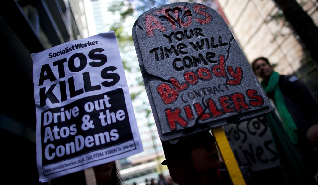Campaign groups organised protests against Atos around the London 2012 Paralympics ©Getty Images