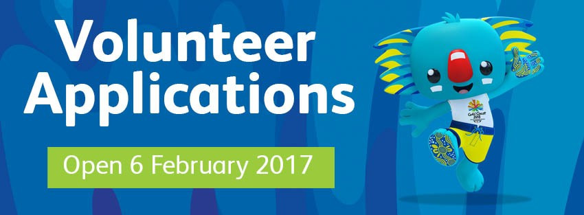 Applications for Gold Coast 2018 volunteering positions to be opened on February 6