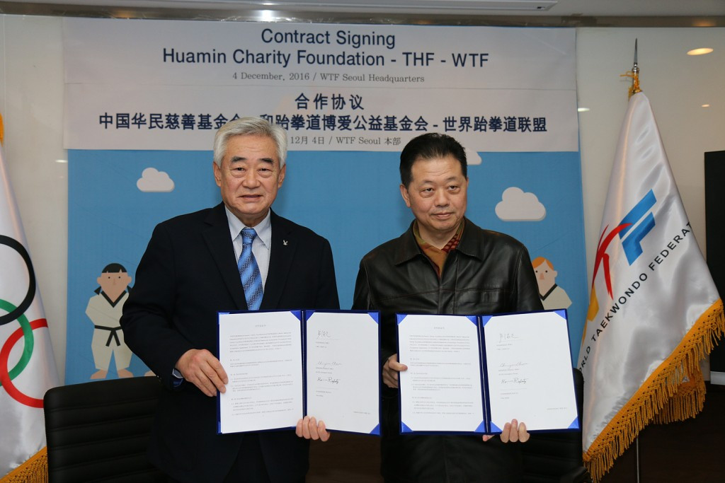 China’s Huamin Charity Foundation has donated $600,000 to the Taekwondo Humanitarian Foundation ©WTF