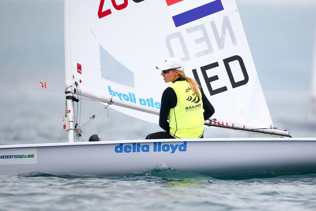 Marit Bouwmeester of The Netherlands is joint top of the laser radial competition ©Getty Images