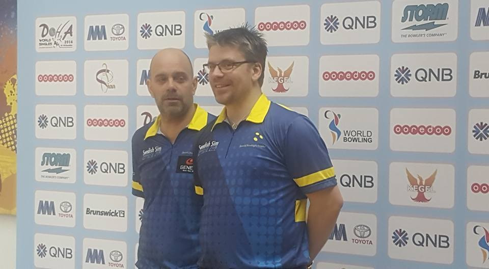 Peter Hellstrom (right) and Martin Paulsson led a Swedish qualifying 1-2 ©World Bowling/Facebook