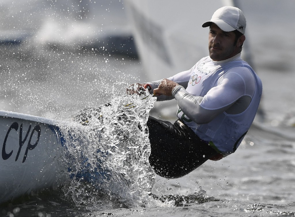 Cyprus' Pavlos Kontides currently leads the laser event after two days of racing ©Getty Images