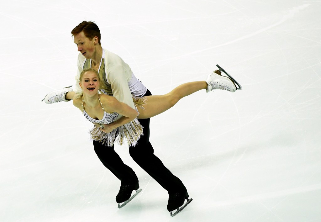 Russia's Evgenia Tarasova and Vladimir Morozov lead the senior pair short programme after day one ©Getty Images