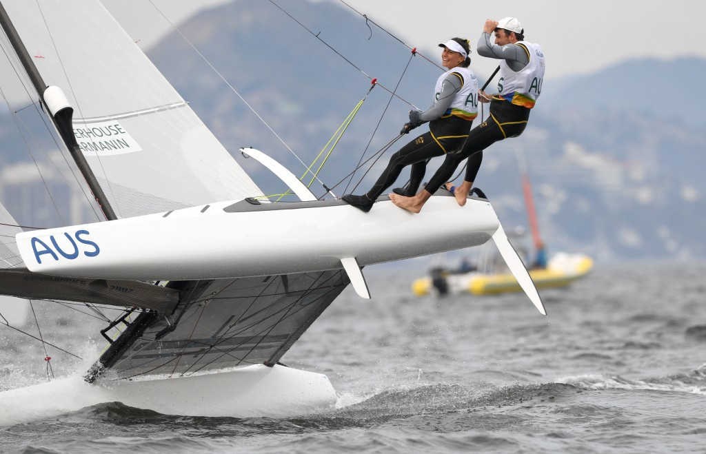 Australia's Jason Waterhouse and Lisa Darmanin extended their lead in the Nacra 17 event today ©Getty Images