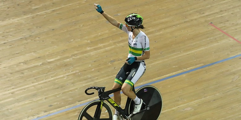 Amy Cure triumphed in the women's omnium in Melbourne ©Cycling Australia