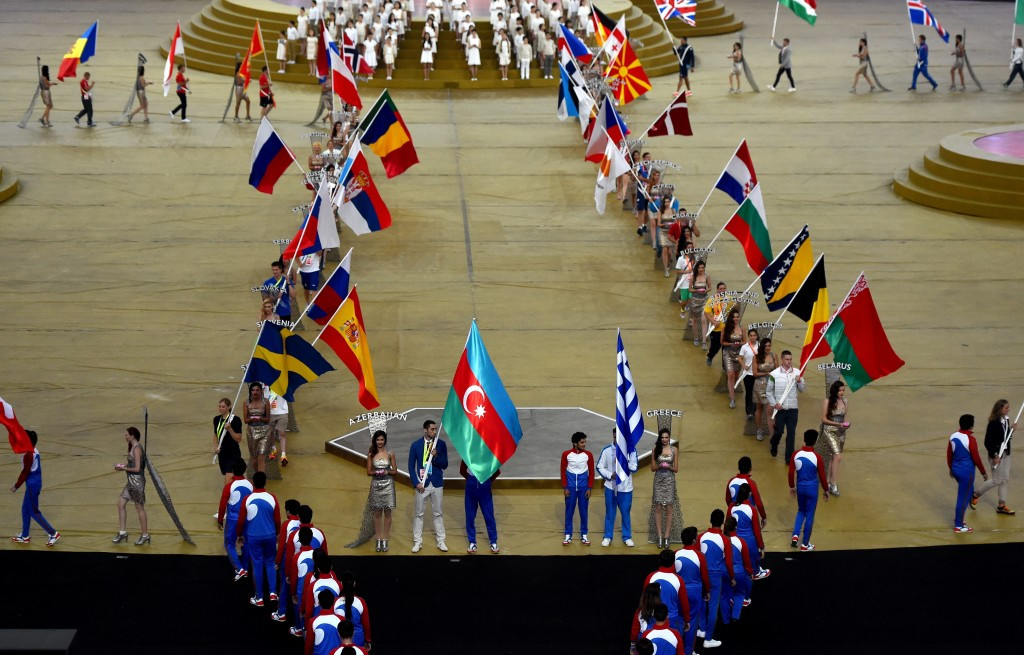 Azerbaijan and Greece led the Parade of Athletes ©Getty Images