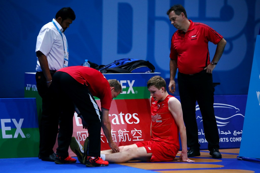 His fellow Dane Viktor Axelsen shook off an injury en-route to a straight games win ©Getty Images