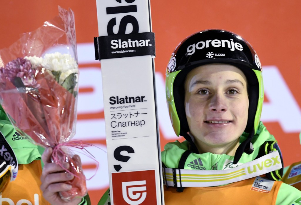 Domen Prevc, 17, is the current FIS Ski Jumping World Cup leader ©Getty Images