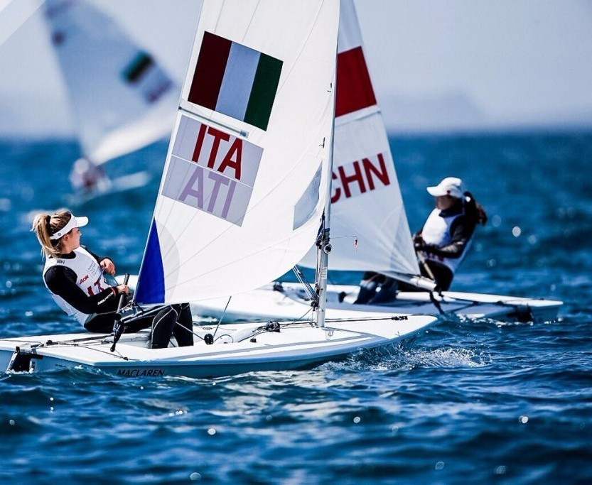The girls laser radial event provided thrilling action on day two ©World Sailing